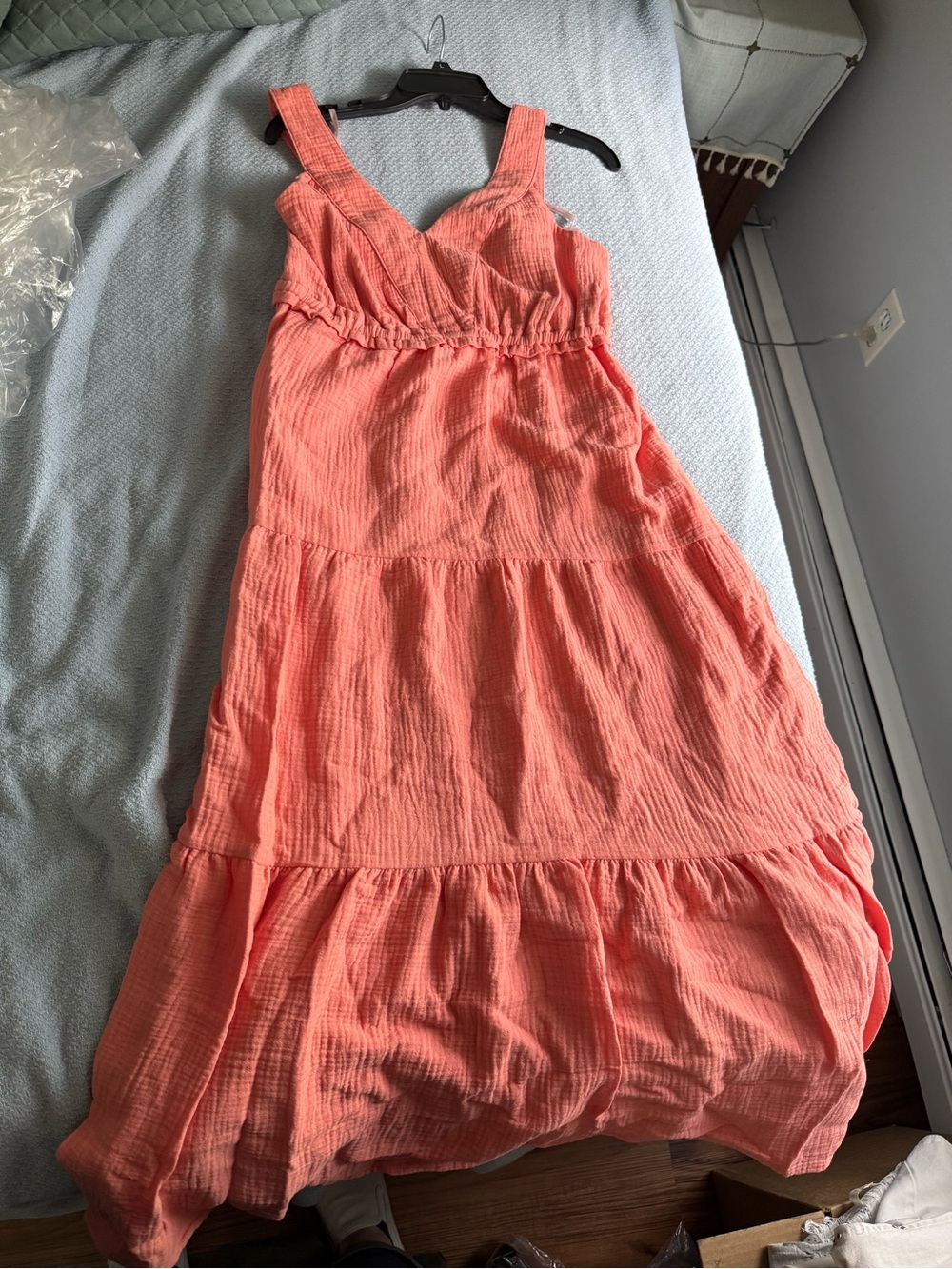 Nanette Lepore Coral-Pink Gauze Sundress with V-Neck